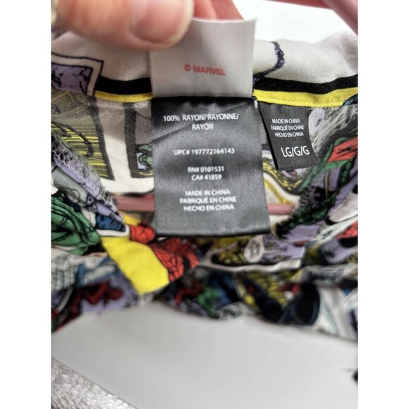 Marvel Spider-Man Comic Print Button-Up Shirt LG Rayon - Picture 4 of 5